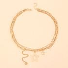 Star Chain Layered Necklace 1 Pc - Gold - One Size