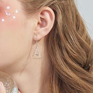 Triangle Drop Earring 1 Pair - Silver - One Size