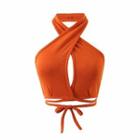 Halter Tie-waist Crop Tank Top