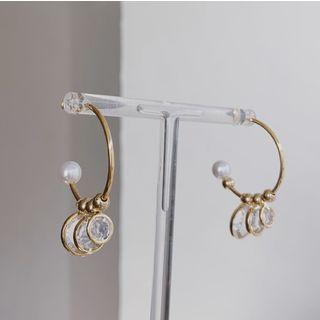 Faux Crystal Open Hoop Earring As Shown In Figure - One Size