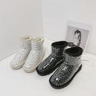 Tweed Platform Short Snow Boots