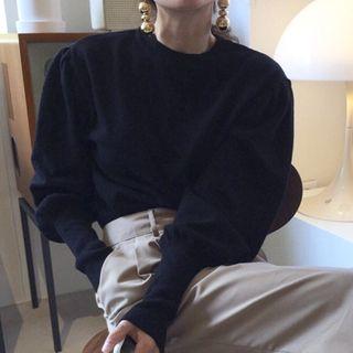 Puff-sleeve Sweater As Shown In Figure - One Size