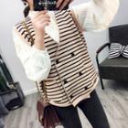 V-neck Striped Knitted Vest