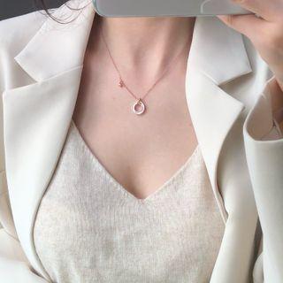 925 Sterling Silver Shell Ring Necklace