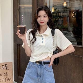 Floral Cropped Top Off-white - One Size