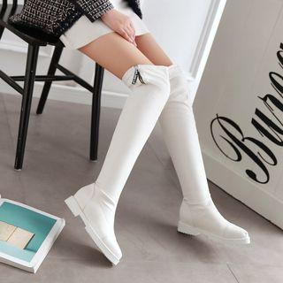 Bow Faux Leather Over-the-knee Boots