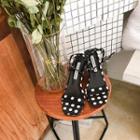 Ankle-strap Block-heel Polka-dot Sandals