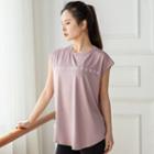 Sleeveless Lettering Print Sports T-shirt