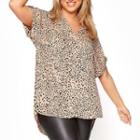 Plus Size Short-sleeve Print Blouse