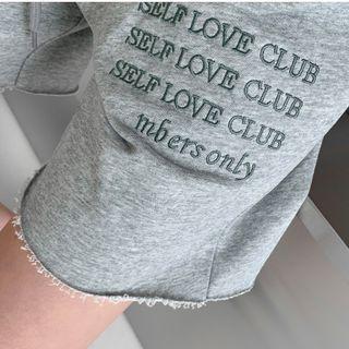 Letter-embroidered Wide-leg Sweatshorts