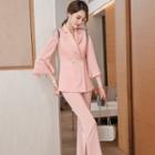 Double-breasted / Wide Leg Pants / Set
