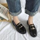 Chunky Heel Square Buckled Loafers