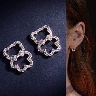 925 Silver Plating Bear Stud Earring
