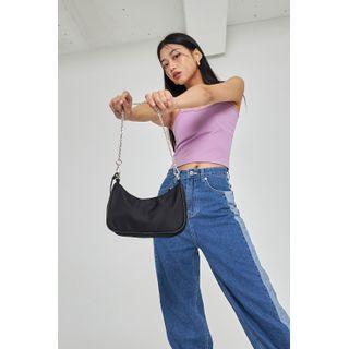 Chain Nylon Mini Hobo Bag