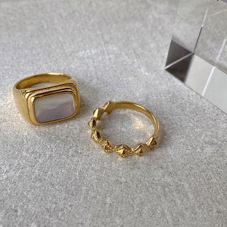 Shell / Rhombus Stainless Steel Ring