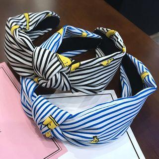 Printed Striped Knot Headband