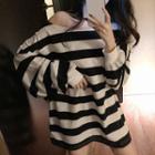 Oversize Long-sleeved Striped Top Stripe - One Size