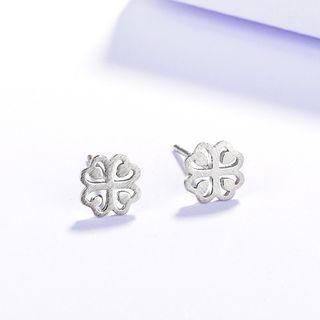 S925 Silver Clover Stud Earring As Shown In Figure - One Size