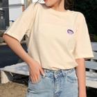 Cartoon Animal Embroidered Short-sleeve T-shirt