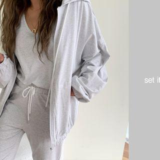 Cotton Zip Hoodie & Tank Top Set