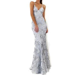 Spaghetti-strap V-neck Maxi Sheath Dress