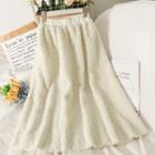 Fleece High-waist Midi Skirt