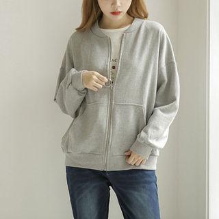 Kangaroo-pocket Cotton Bomber Jacket
