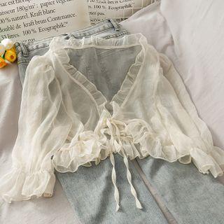Ruffled-trim Light Cape Top