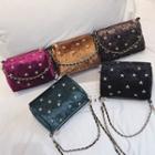 Velvet Star Embroidery Crossbody Bag