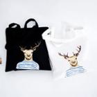 Canvas Deer Print Tote Bag