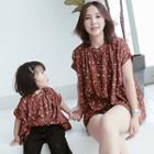 Family Matching Set: Short Sleeve Floral Print Blouse