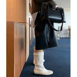 Canvas-panel Riding Boots