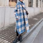 Checkered Button-up Long Coat