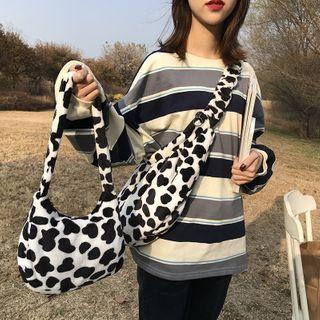 Cow Print Fluffy Crossbody Bag