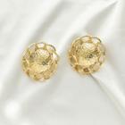 Alloy Button Earring 1 Pair - S925 Silver Earrings - Gold - One Size