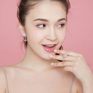 Set: Cz Lollipop Necklace + Earring + Ring