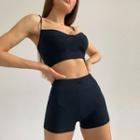 Set: Ribbed-knit Crop Camisole Top +shorts