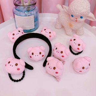 Chenille Pig Headband / Hair Clip / Brooch / Hair Tie