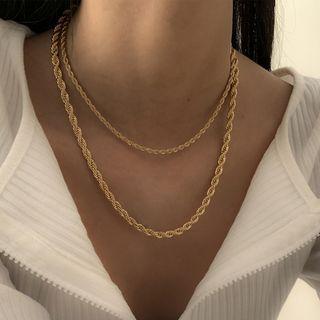 Set Of 2: Alloy Necklace (various Designs) 1293 - Set - Gold - One Size