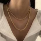 Set Of 2: Alloy Necklace (various Designs) 1293 - Set - Gold - One Size