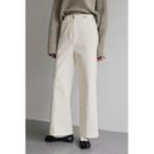 Tab-button Wide-leg Pants