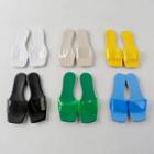 Transparent-strap Colored Slide Sandals
