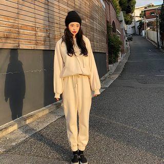 Set: Hooded Brushed Fleece Pullover + Sweatpants