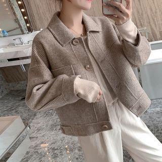 Plaid Button Woolen Jacket / Pants