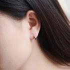 925 Sterling Silver Bar Earring 1 Pair - Black Bar Earring - One Size