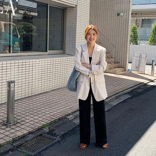 Spaghetti-strap Jumpsuit Black - One Size