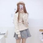 Hooded Cable-knit Long-sleeve Sweater
