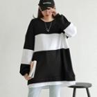 Two-tone Layered-hem T-shirt