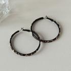 Leopard Print Hoop Earring 1 Pair - C - 338 - Leopard - Coffee - One Size