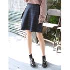 Plaid Wool Blend A-line Skirt